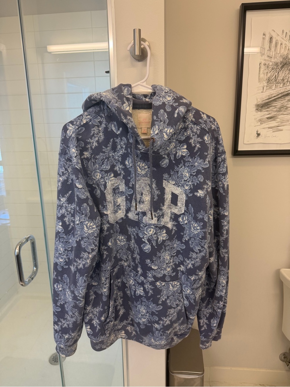 GAP loveshack fancy Blue Floral Hooded Sweatshirt